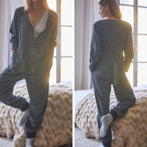 Anthropologie Alexandra Farmer Women’s Flannel Lounge Jumpsuit Size XS